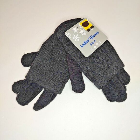 Ladies' Gloves 3-in-1 Acrylic Polyester Spandex Assorted Color Leopard Animal - Picture 6 of 9